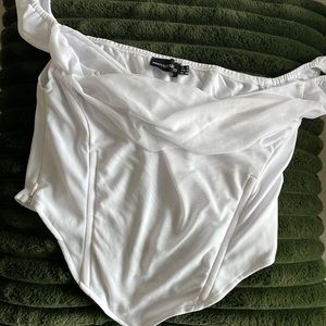 Pretty Little Thing corset draped top